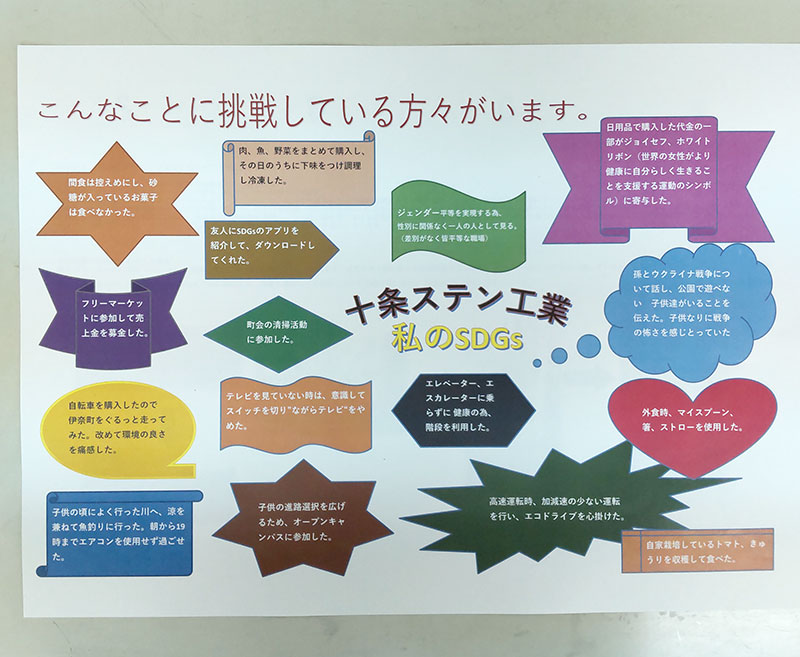 「私のSDGs」の取組から寄せ書き風